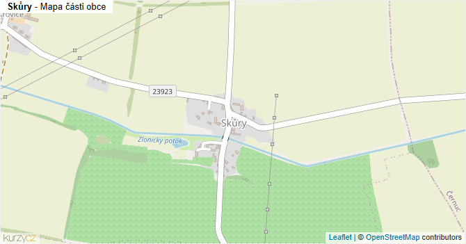 Skůry - mapa části obce