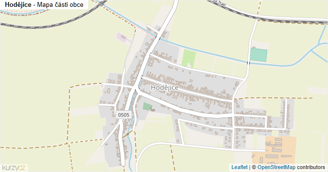 Hodějice - mapa části obce