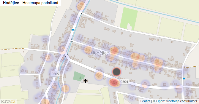 Hodějice - mapa podnikání