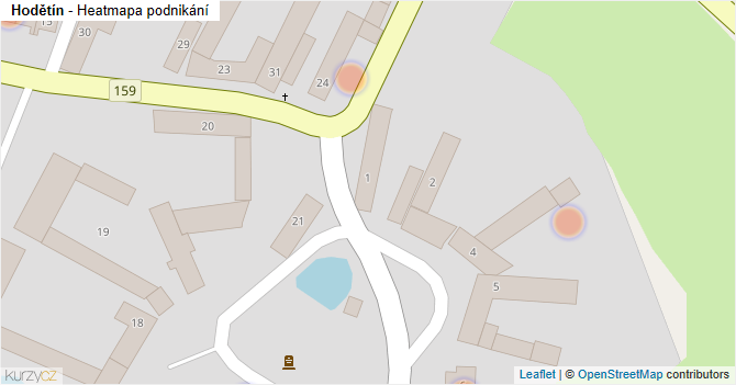 Hodětín - mapa podnikání