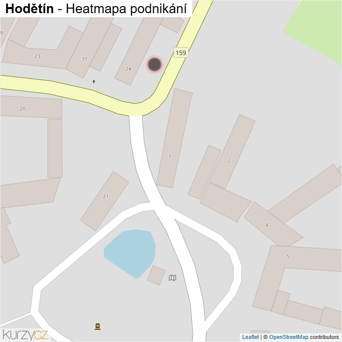 Mapa Hodětín - Firmy v obci.