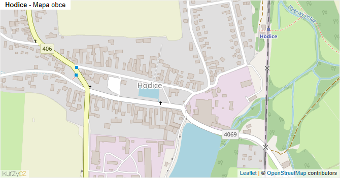 Hodice - mapa obce