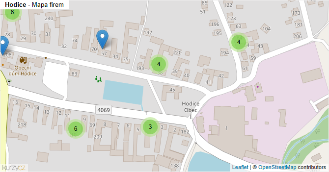 Hodice - mapa firem