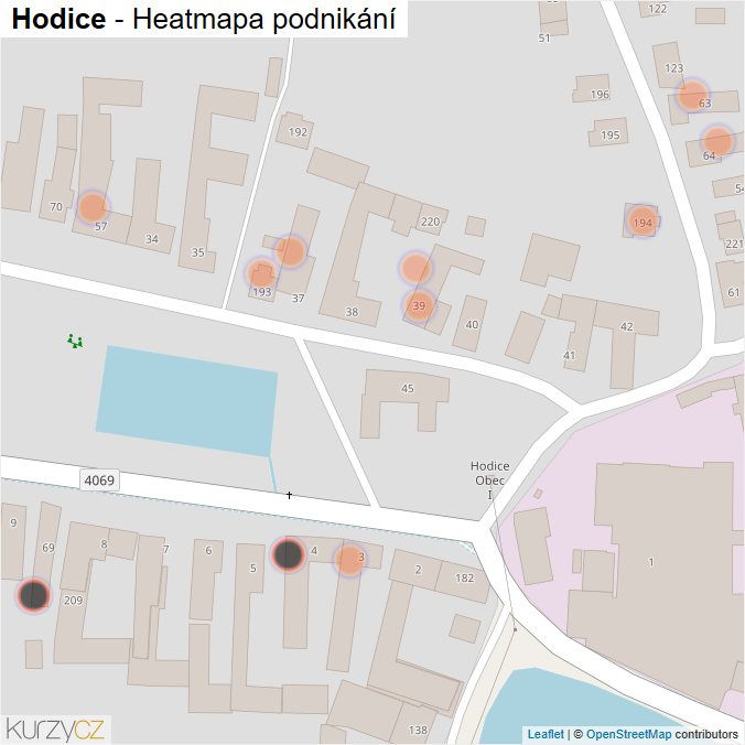 Mapa Hodice - Firmy v obci.