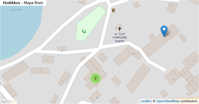 Hodíškov - mapa firem