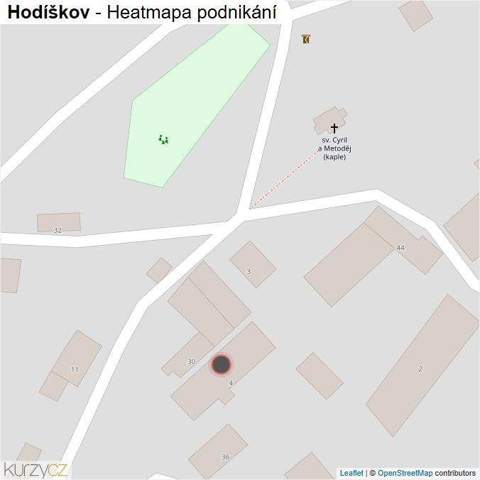 Mapa Hodíškov - Firmy v obci.