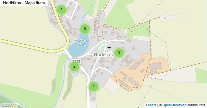 Hodíškov - mapa firem