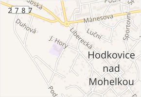 J. Hory v obci Hodkovice nad Mohelkou - mapa ulice