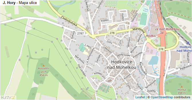 J. Hory - mapa ulice