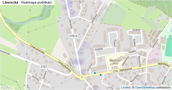 Liberecká - mapa podnikání