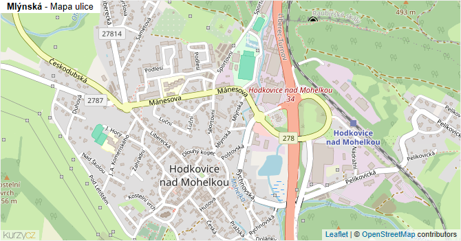 Mlýnská - mapa ulice