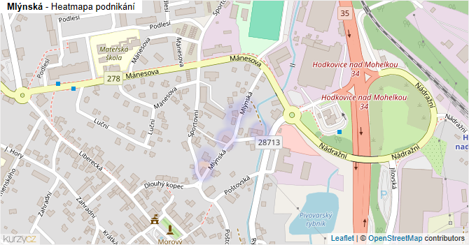 Mlýnská - mapa podnikání