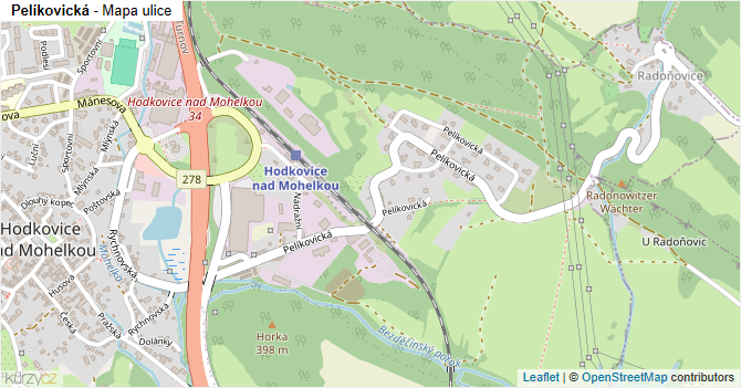 Pelíkovická - mapa ulice
