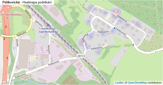 Pelíkovická - mapa podnikání