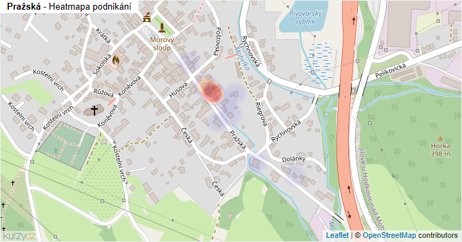 Pražská - mapa podnikání