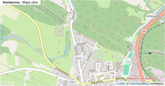 Smetanova - mapa ulice
