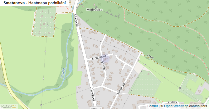 Smetanova - mapa podnikání