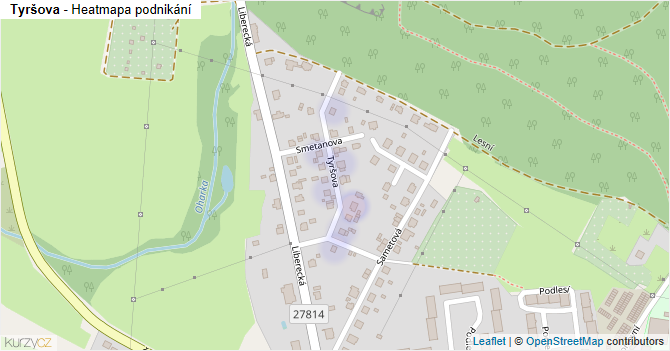Tyršova - mapa podnikání