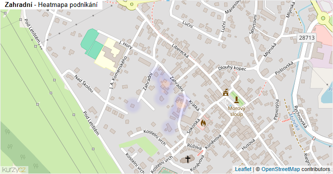 Zahradní - mapa podnikání