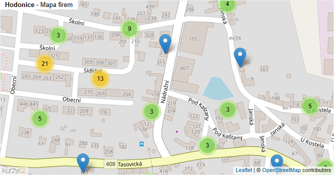 Hodonice - mapa firem