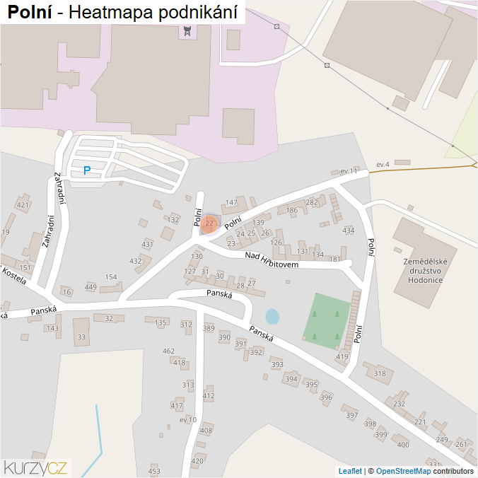 Mapa Polní - Firmy v ulici.