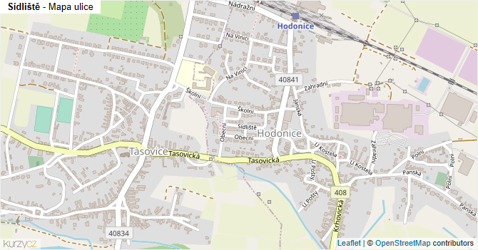 Sídliště - mapa ulice