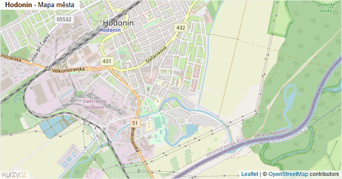 Hodonín - mapa města
