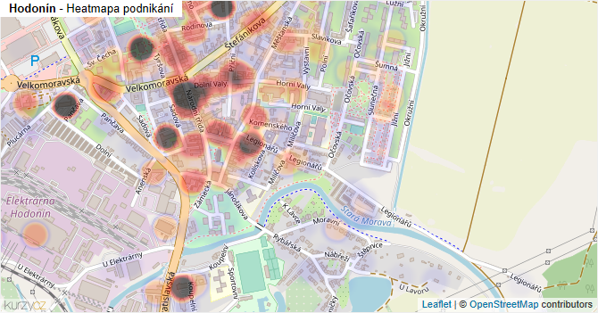 Hodonín - mapa podnikání