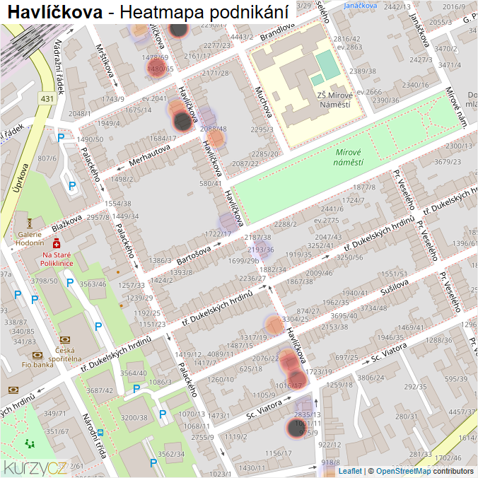 Mapa Havlíčkova - Firmy v ulici.