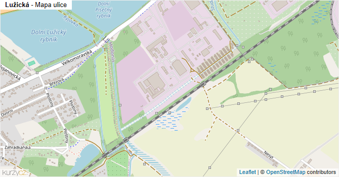 Lužická - mapa ulice