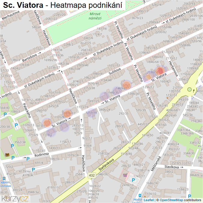 Mapa Sc. Viatora - Firmy v ulici.