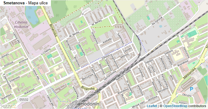 Smetanova - mapa ulice