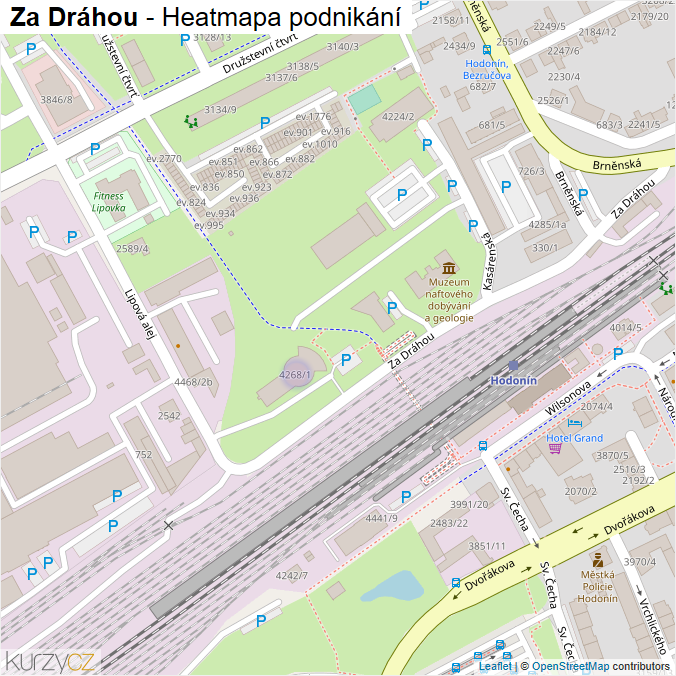 Mapa Za Dráhou - Firmy v ulici.