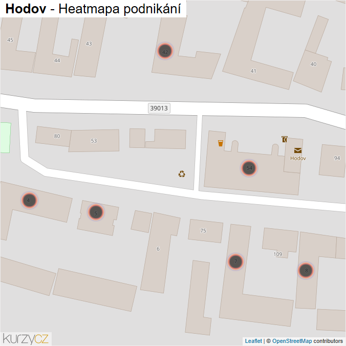 Mapa Hodov - Firmy v obci.