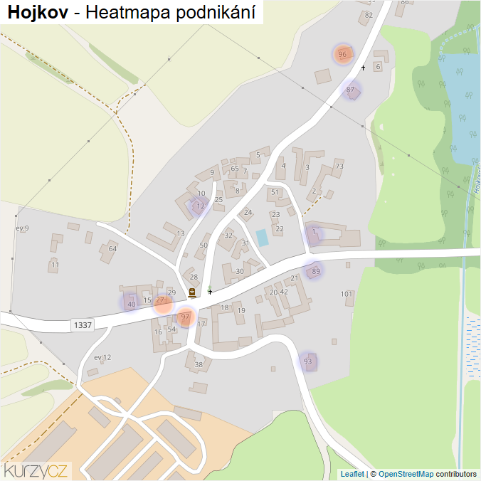 Mapa Hojkov - Firmy v části obce.