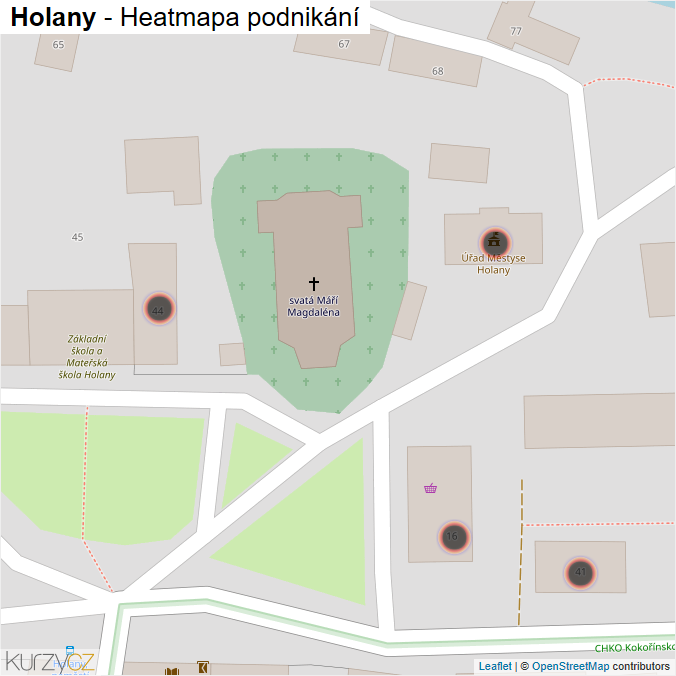 Mapa Holany - Firmy v obci.