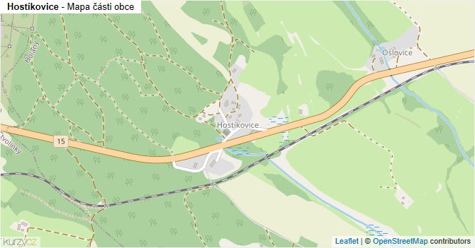 Hostíkovice - mapa části obce