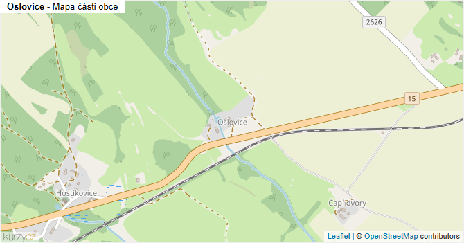 Oslovice - mapa části obce