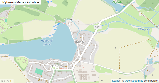 Rybnov - mapa části obce