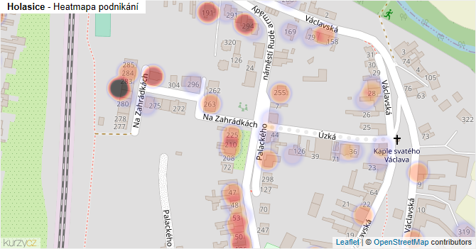 Holasice - mapa podnikání