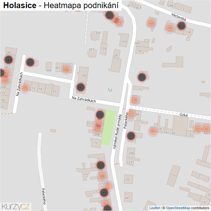 Mapa Holasice - Firmy v obci.