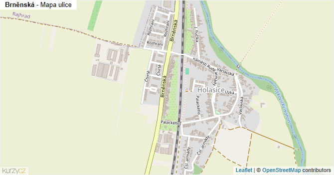 Brněnská - mapa ulice