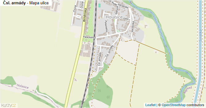 Čsl. armády - mapa ulice