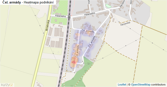 Čsl. armády - mapa podnikání