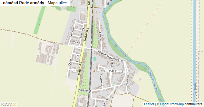 náměstí Rudé armády - mapa ulice
