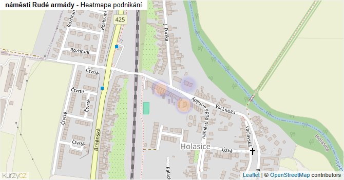 náměstí Rudé armády - mapa podnikání