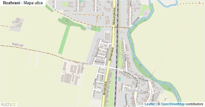 Rozhraní - mapa ulice