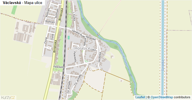 Václavská - mapa ulice