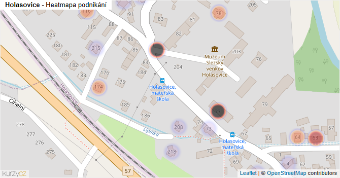 Holasovice - mapa podnikání
