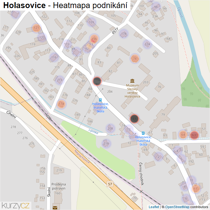 Mapa Holasovice - Firmy v části obce.